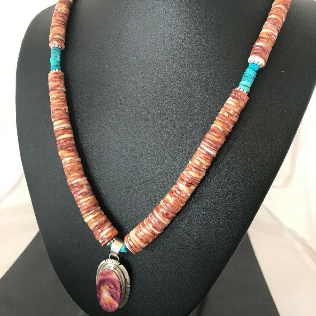 Navajo Sterling Silver Necklace Pendant Ln 26.5